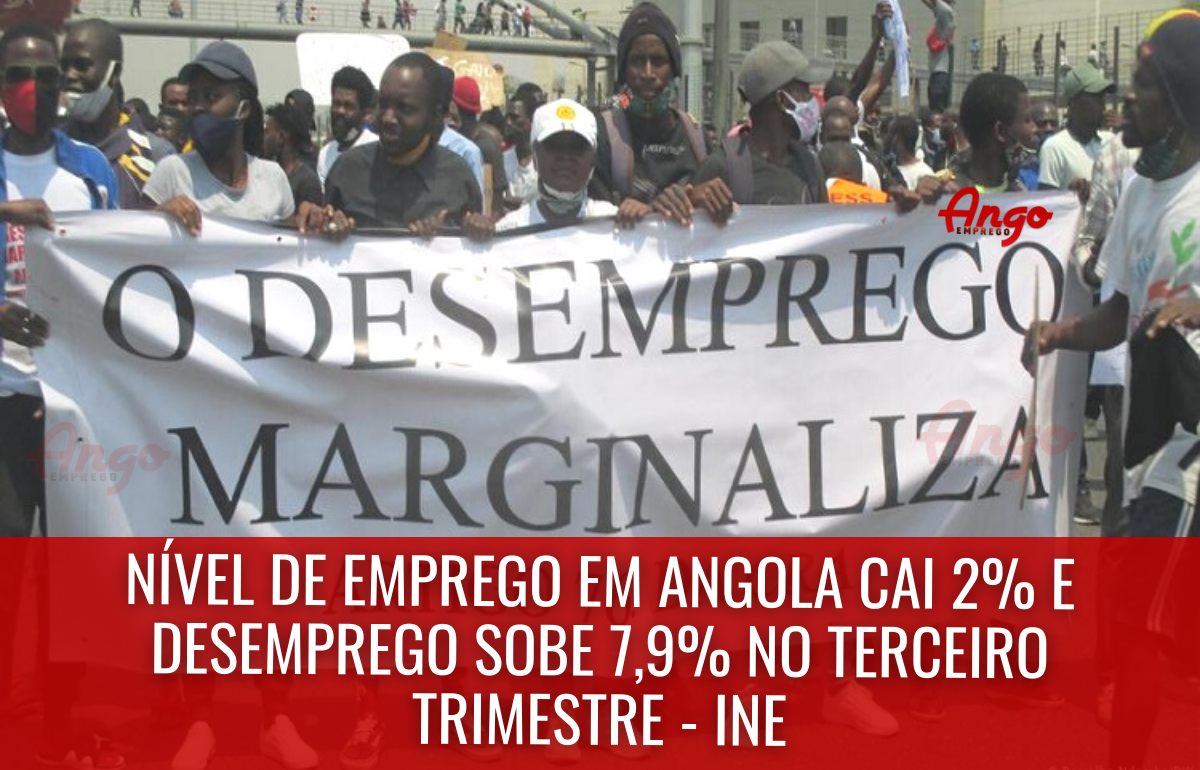 Nível de desemprego em Angola sobe 7,9%